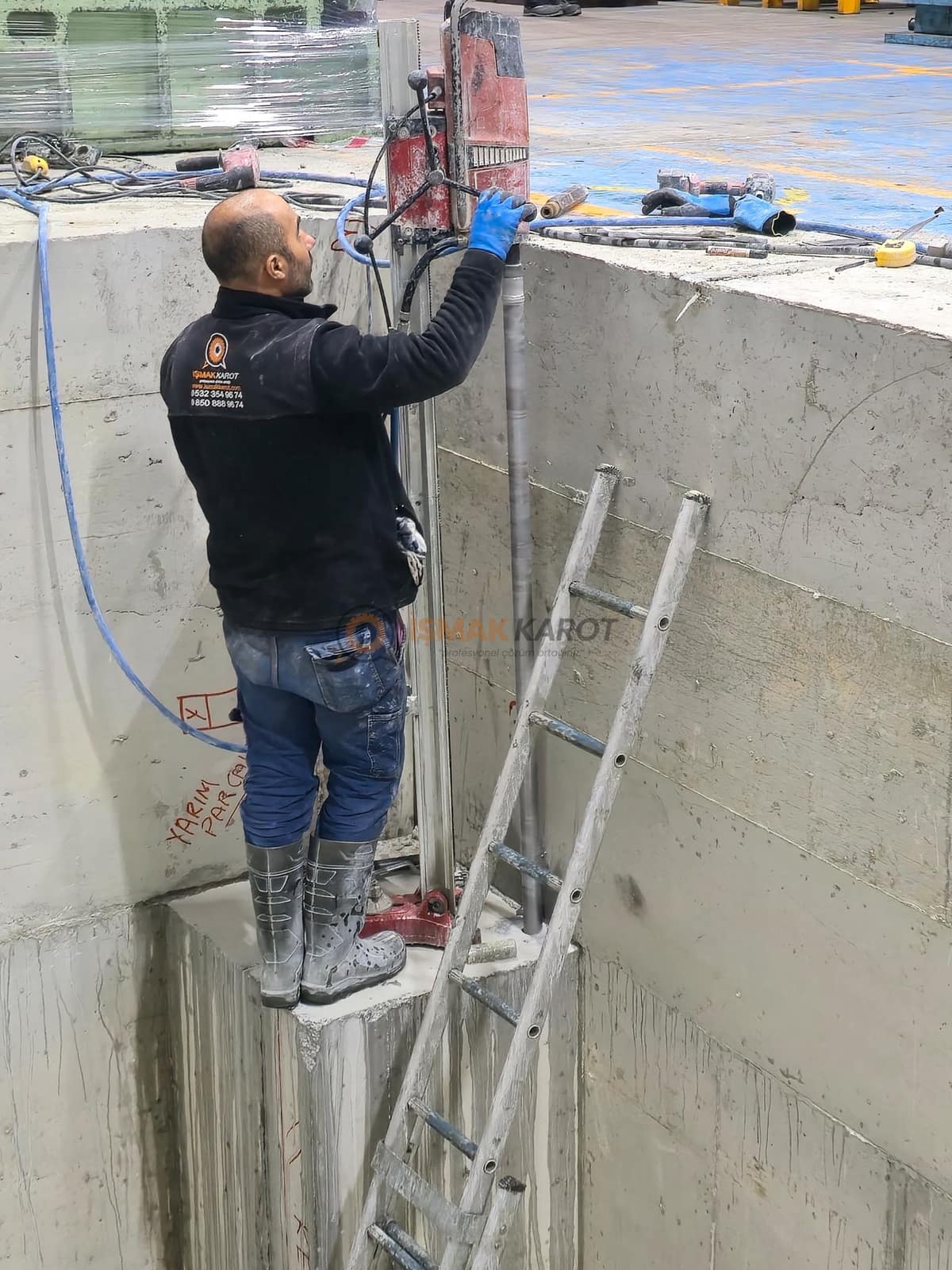 Karot beton delme kesme — İşmak Karot saha uygulaması